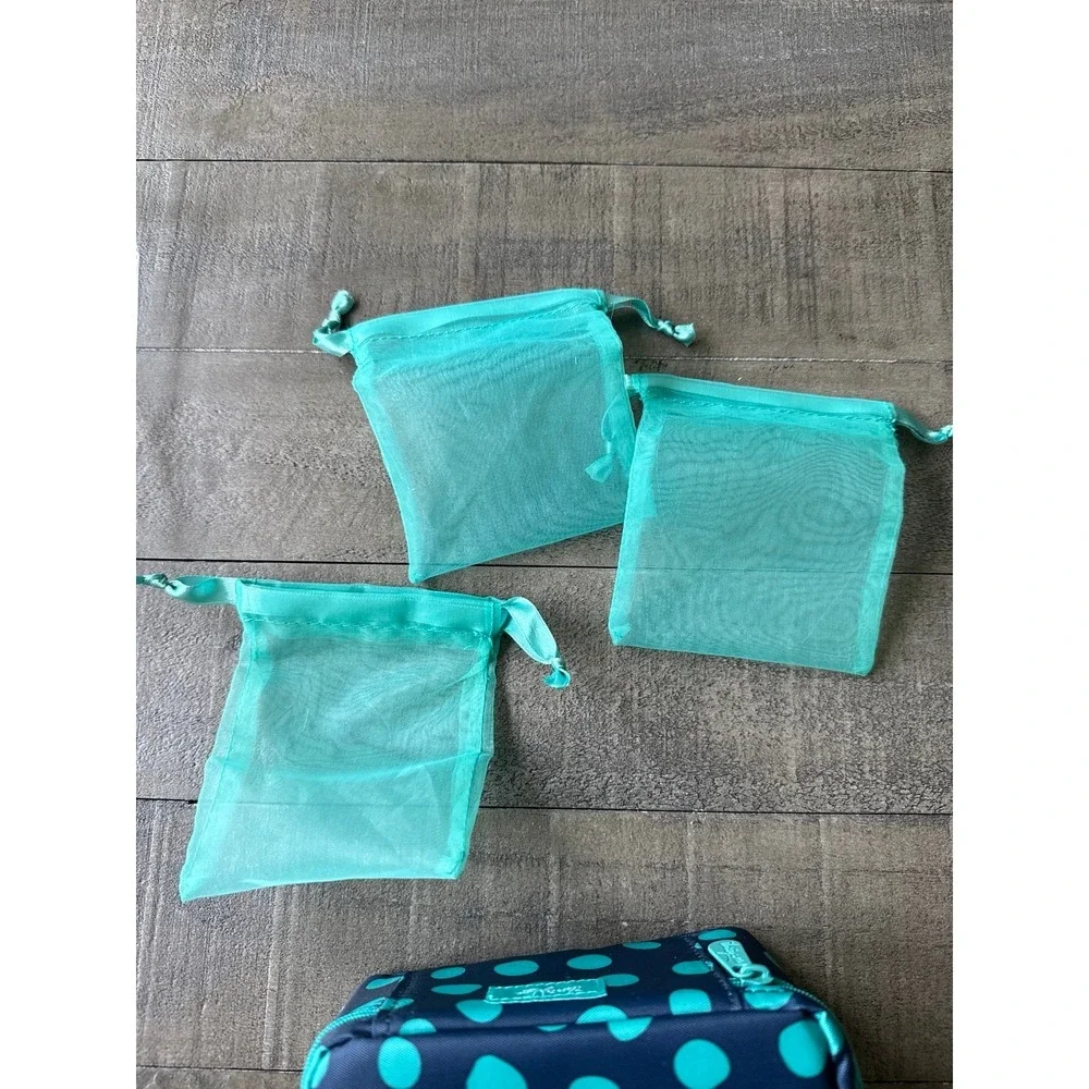 NWT Thirty-One Baubles & Bracelets Jewelry Travel Case 439K Navy Lotsa Dots